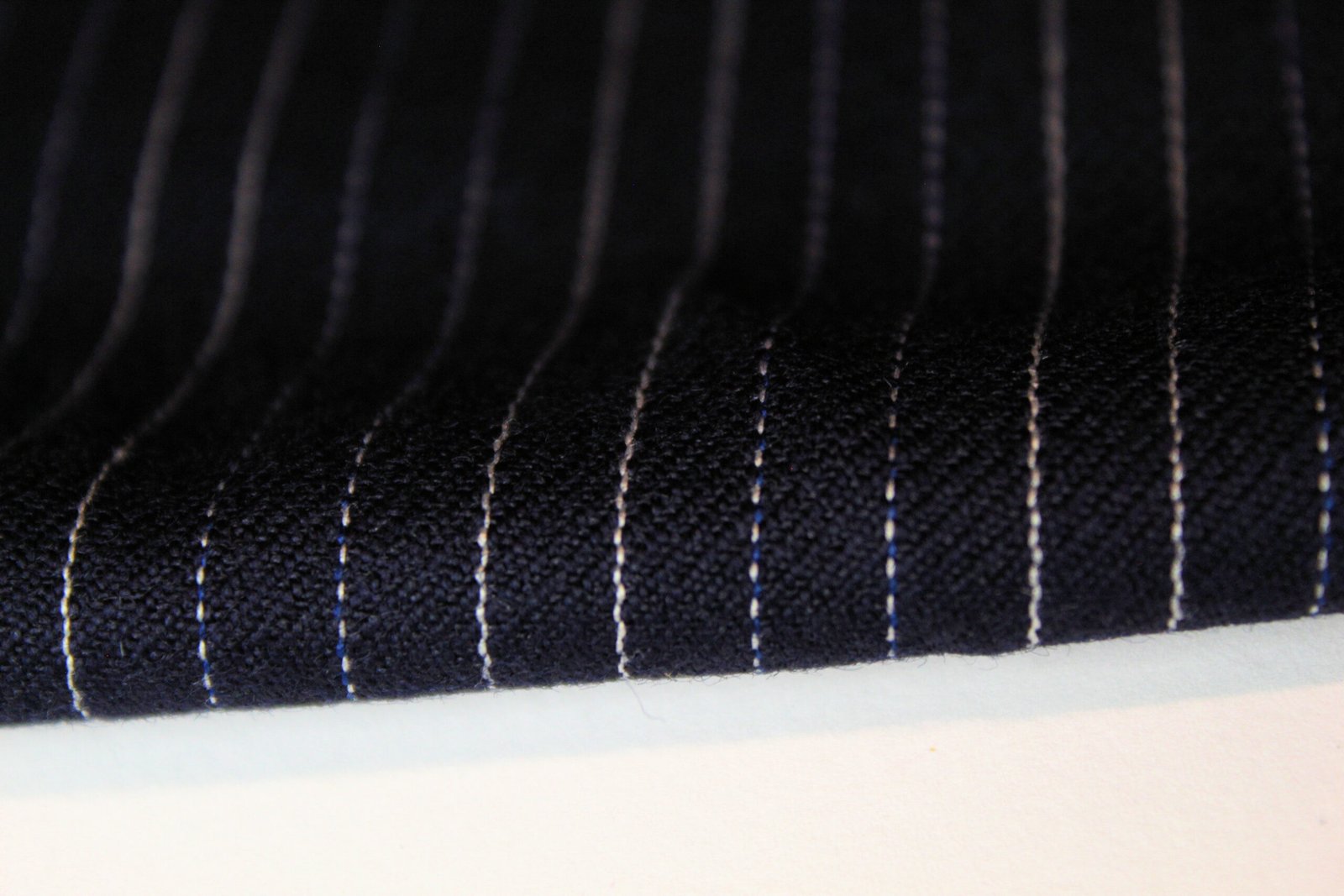 Blue Chalk Stripe Superfine 80 - Codys Fine Fabric